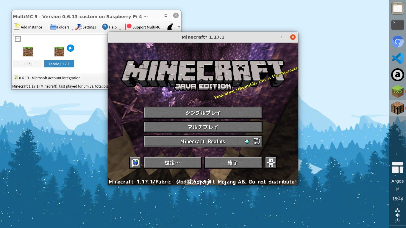 Minecraft Java Edition on Raspberry Pi 4B / Ubuntu 21.10