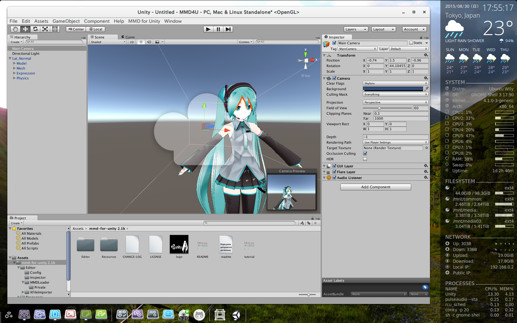 MMD for Unity on Linux