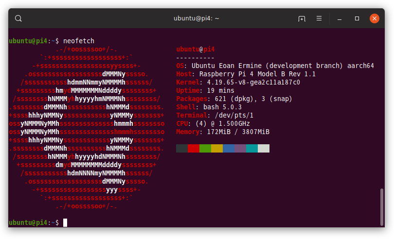 RPi4 - Ubuntu Server 19.10 64bit 更新