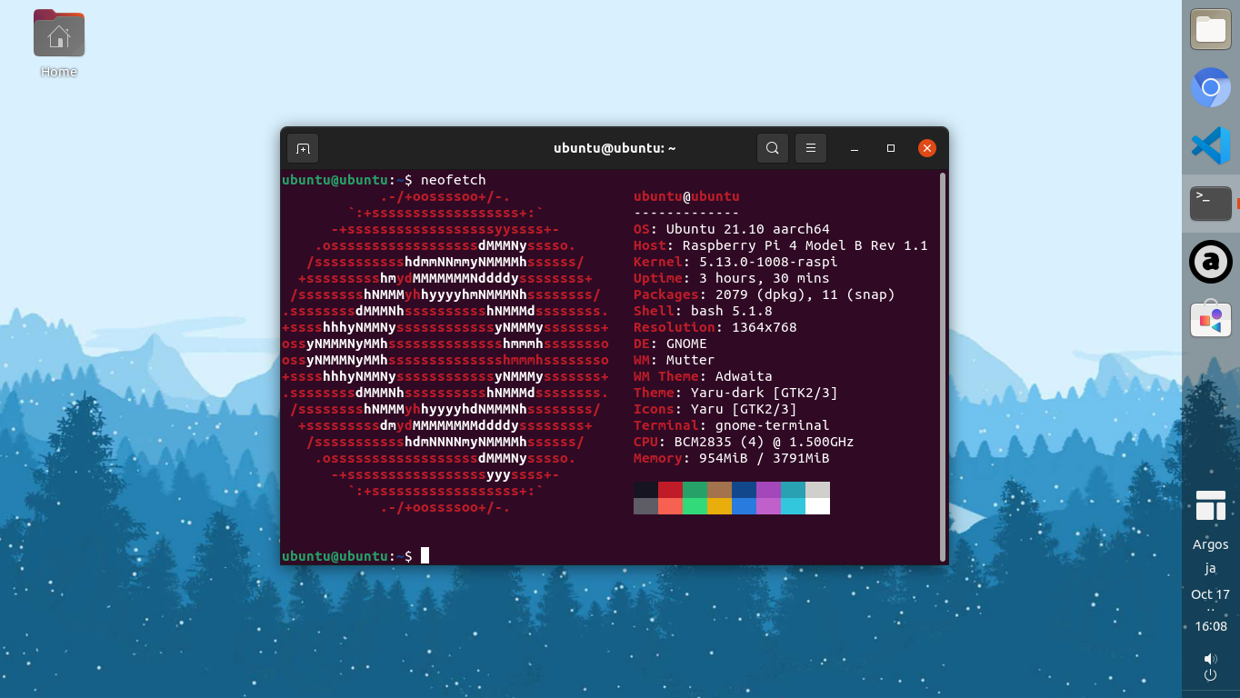 Ubuntu 21.10 on RPi4B